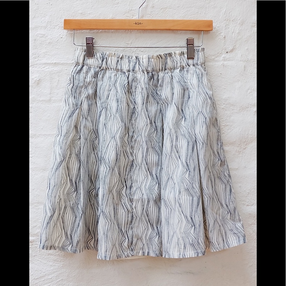 NWT $120 Kin Studio XS Pleated Skirt Fair Trade Organic Cotton Slow Fashion
